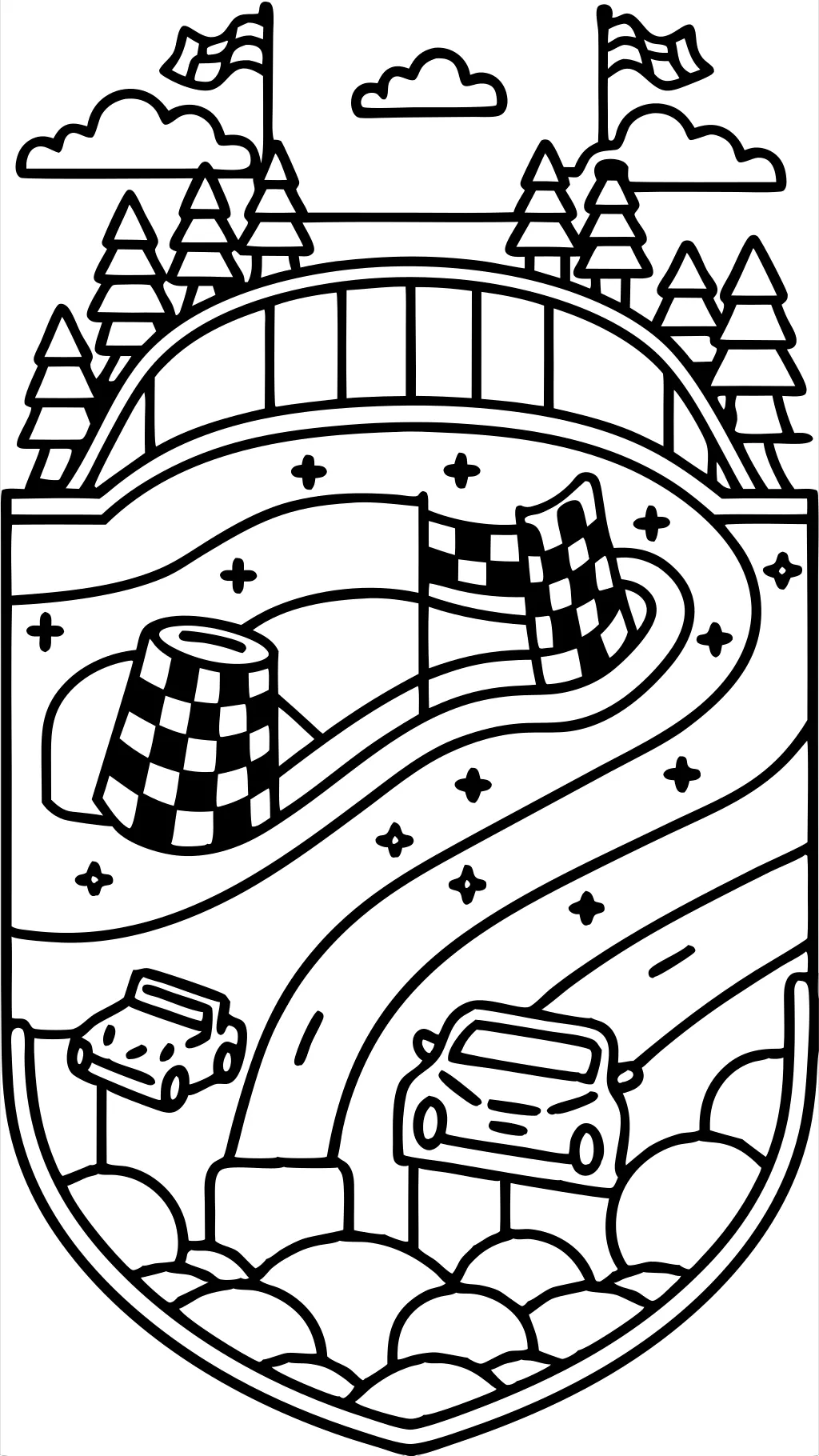 coloring pages race track